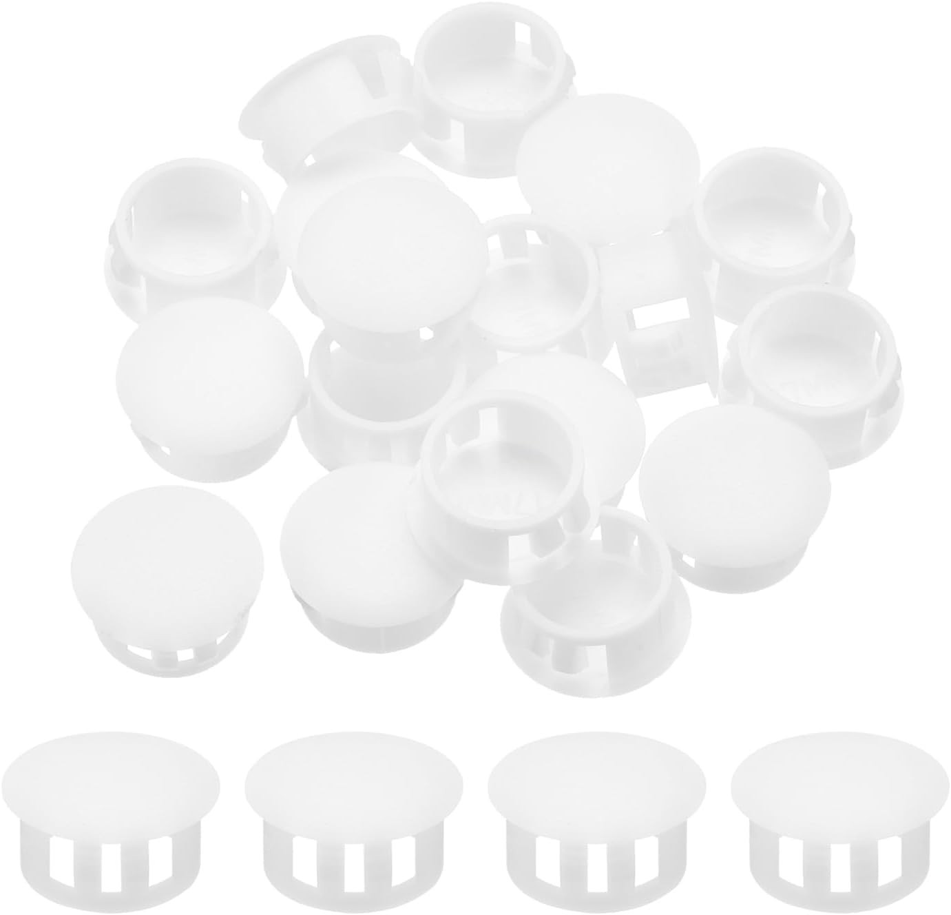 32PCS 17mm White Nylon Plastic Hole Plugs, Flush Type Panel Hole Plugs Insert…