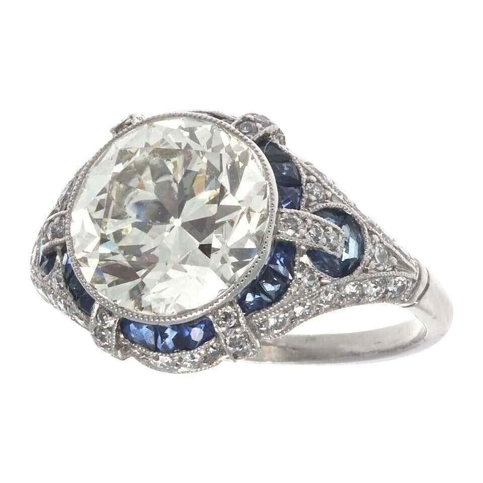 Art Deco Style 3.00 Ct Lab-Created Diamond Engagement Ring 925 Sterling Silver