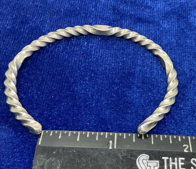 A Vintage Sterling Silver Cuff Bracelet. Native American Made. 14.9 Grams. Mint.