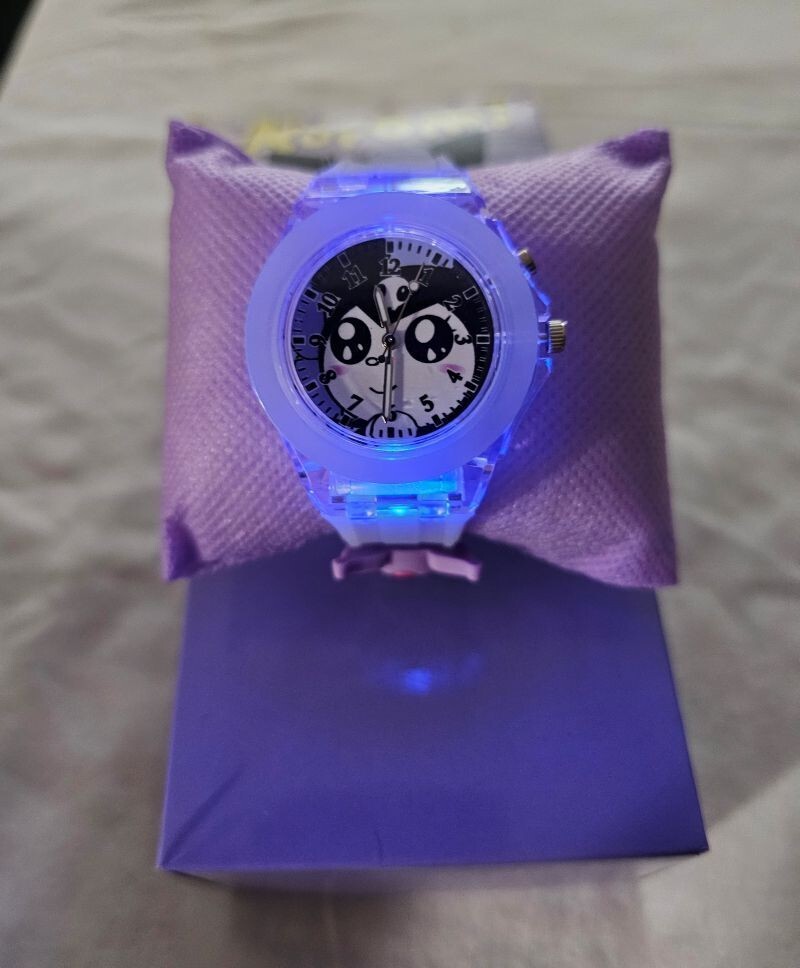 Kuromi Light Up Analog Kids purple Watch with Silicone Band