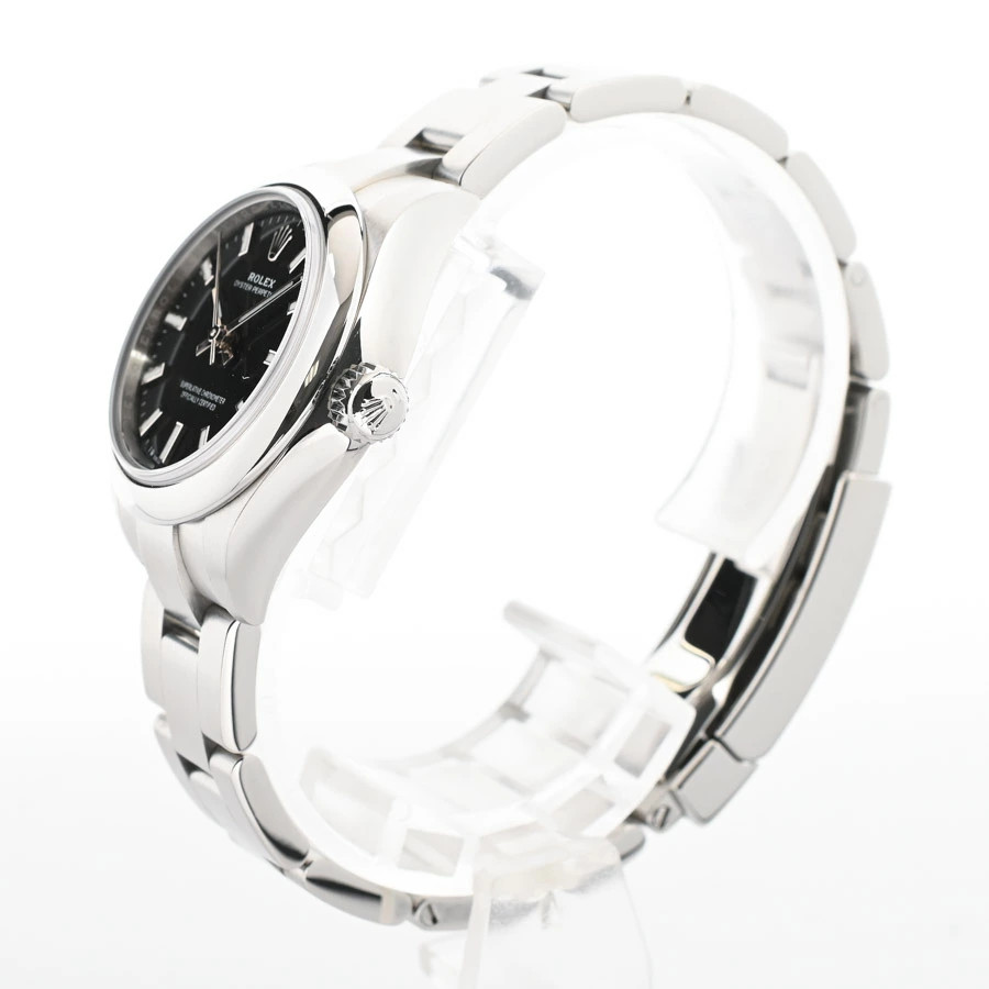 ROLEX Oyster Perpetual 276200 Black Case Size 28mm Ladies Used Watch #51619