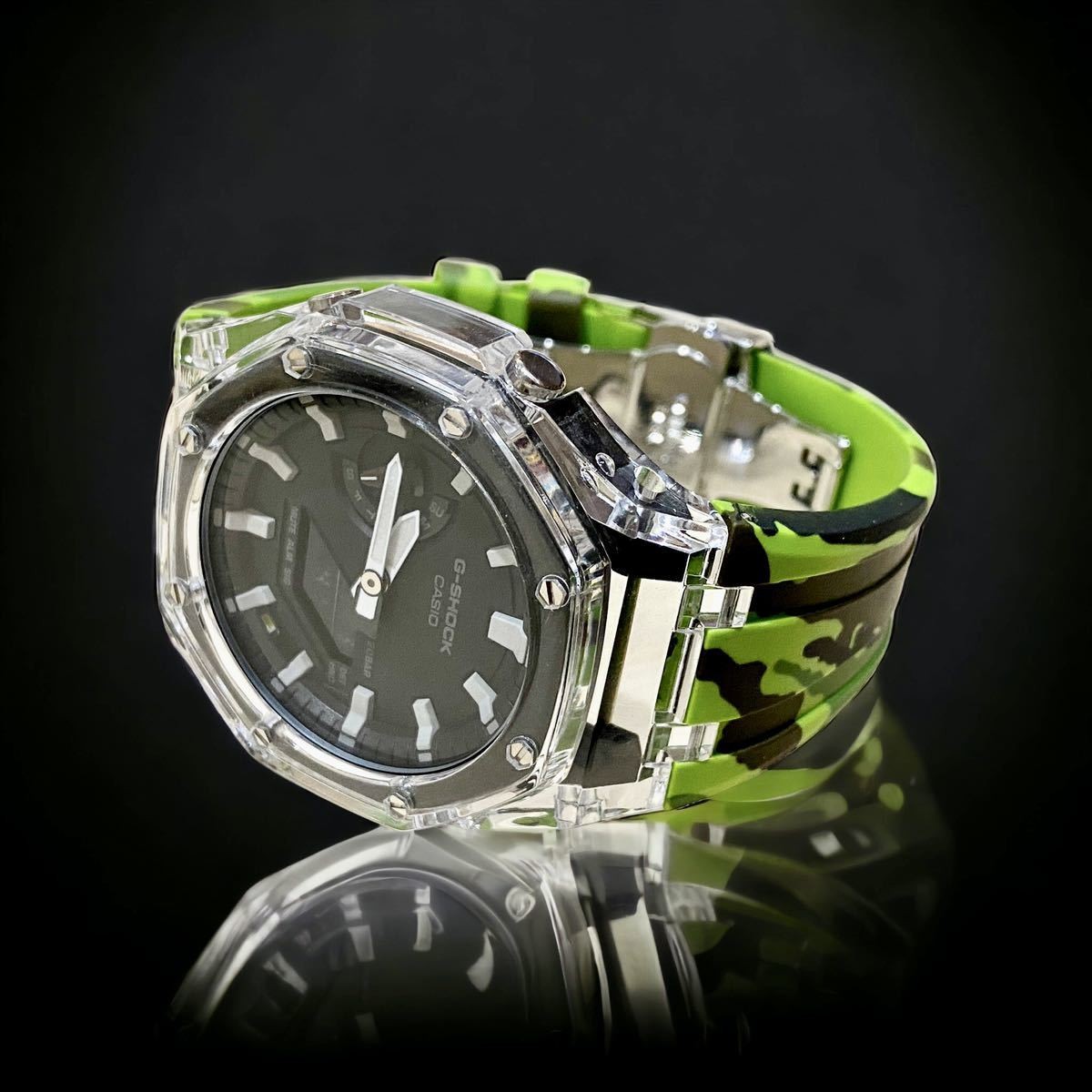 With main unit G-Shock GA 2100 bezel rubber set Casioak custom G-Shock hard resi