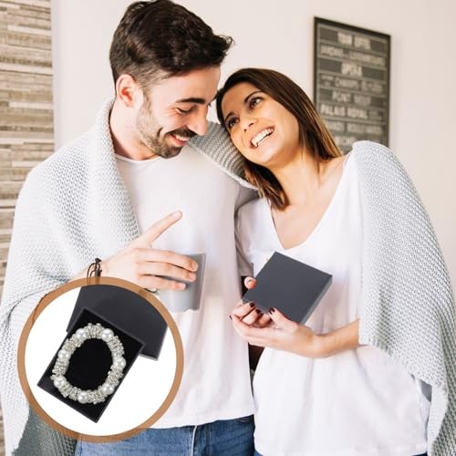 Thinp 2 Pack Foam Fill Cardboard Paper Jewelry Box Small Jewelry Gift Box
