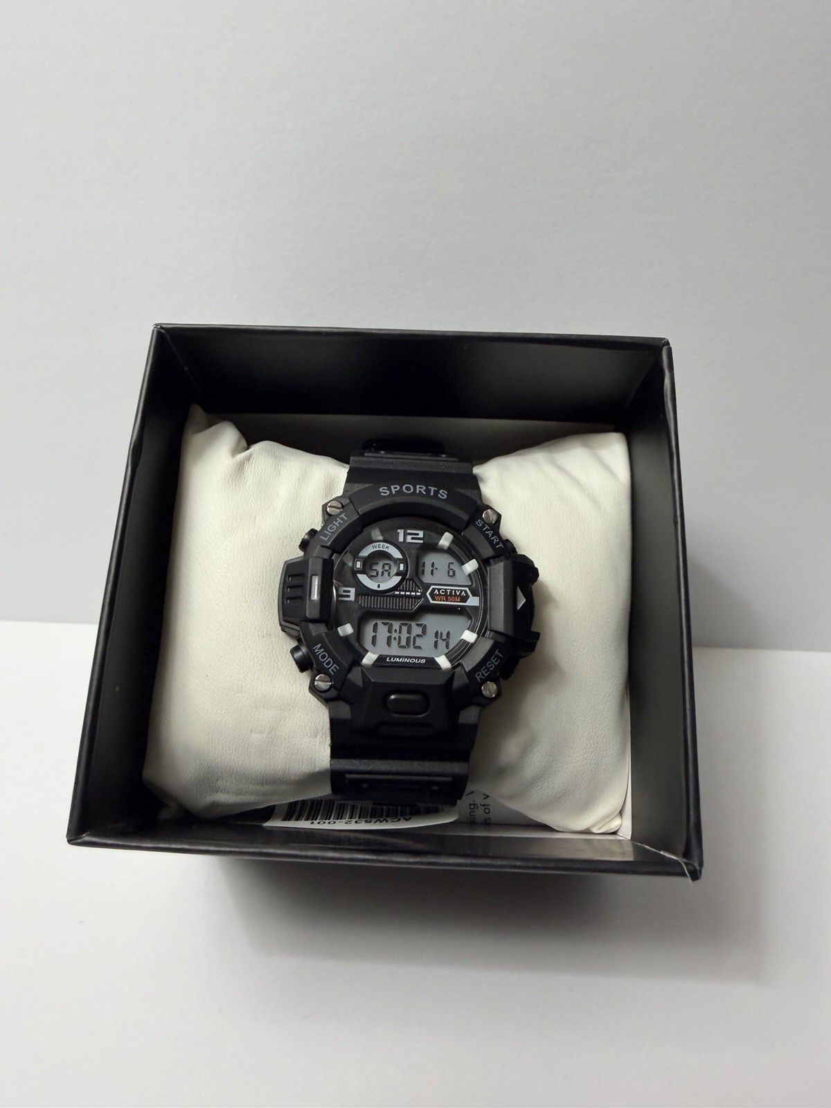 Activa Shock Resistant Digital Quartz Watch 50m Alarm Backlight Box Manual