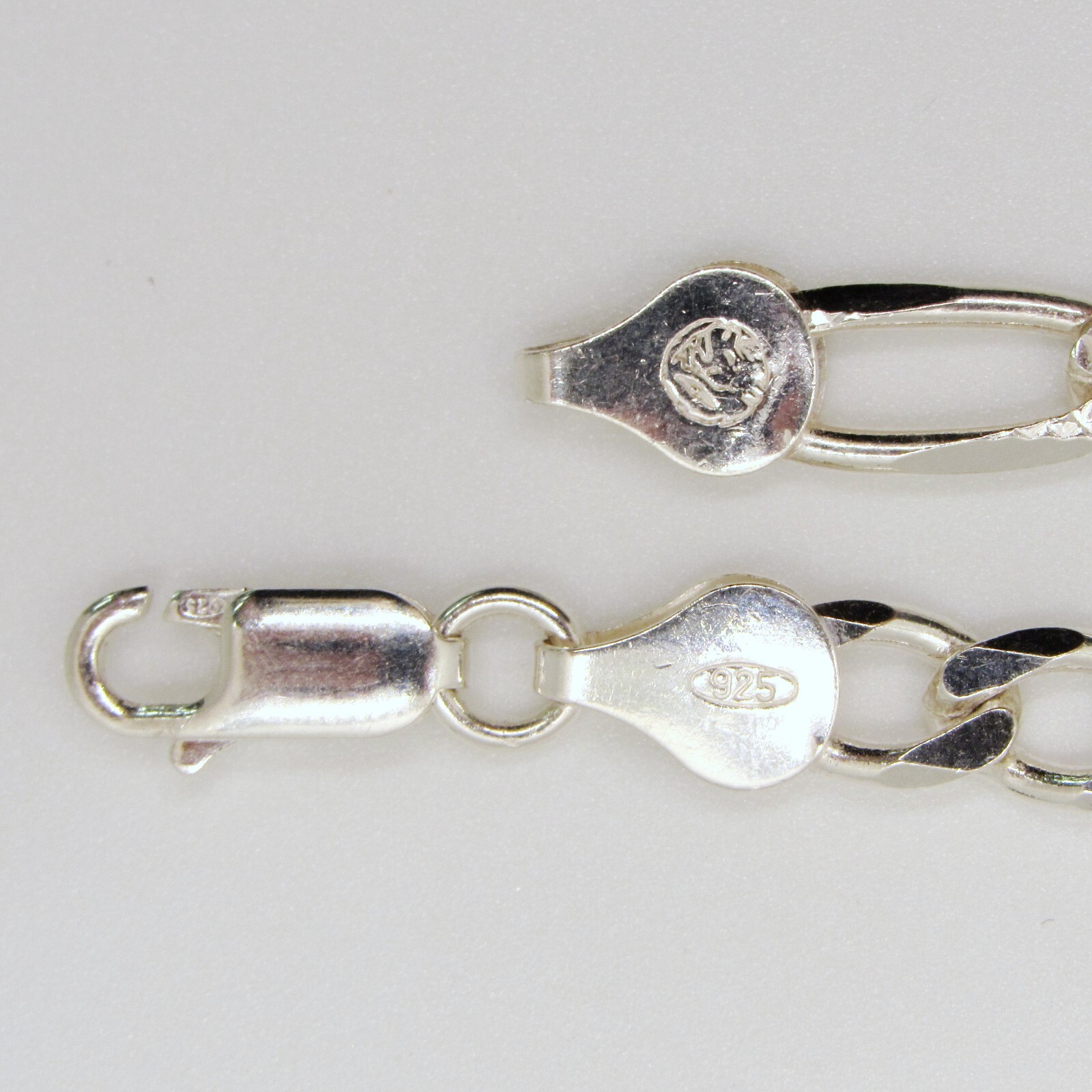 NEW MENS STERLING SILVER .925 RHODIUM PLATED 30″ DIAMOND CUT FIGARO LINK CHAIN