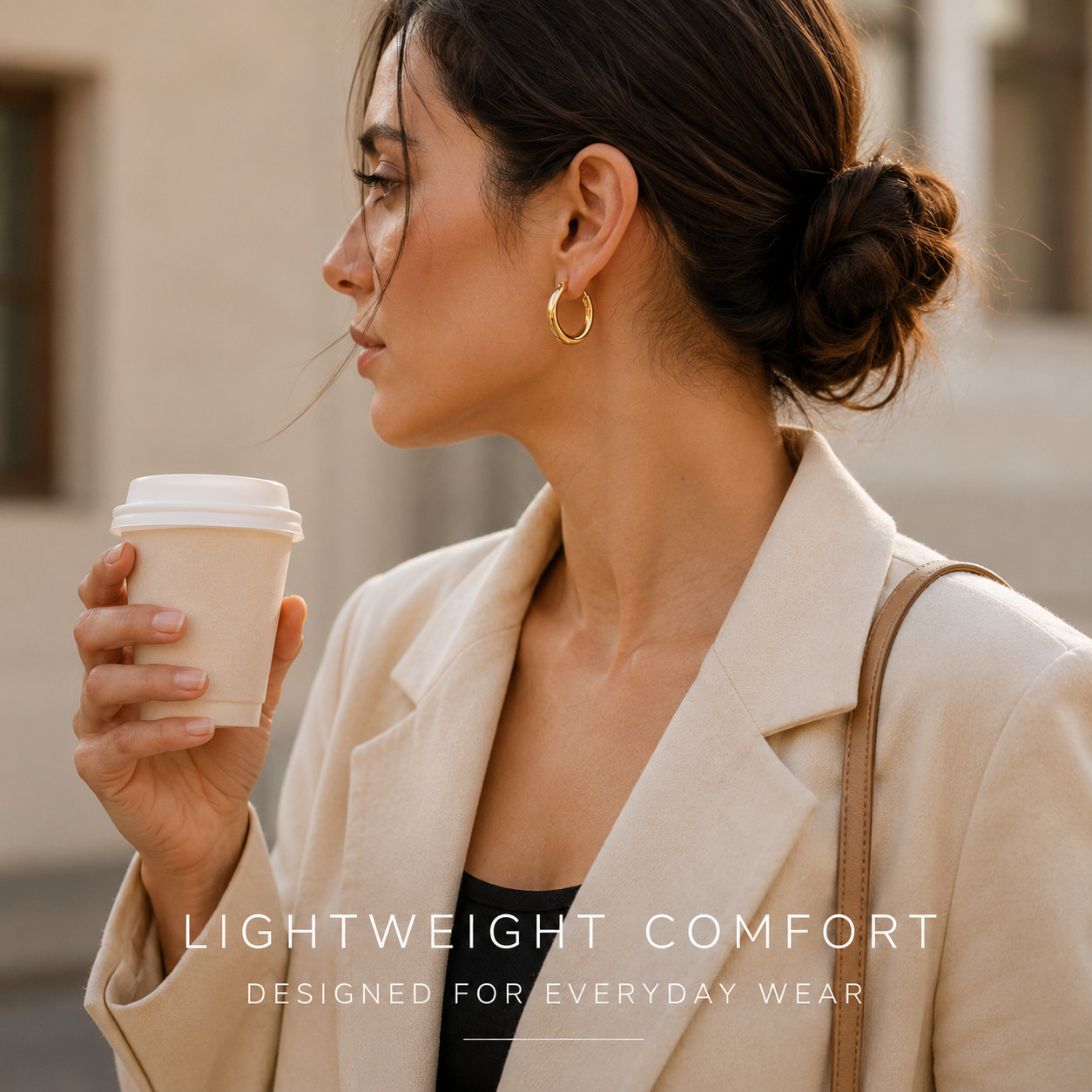Genuine 18K Gold Filled Hoop Earrings for Women