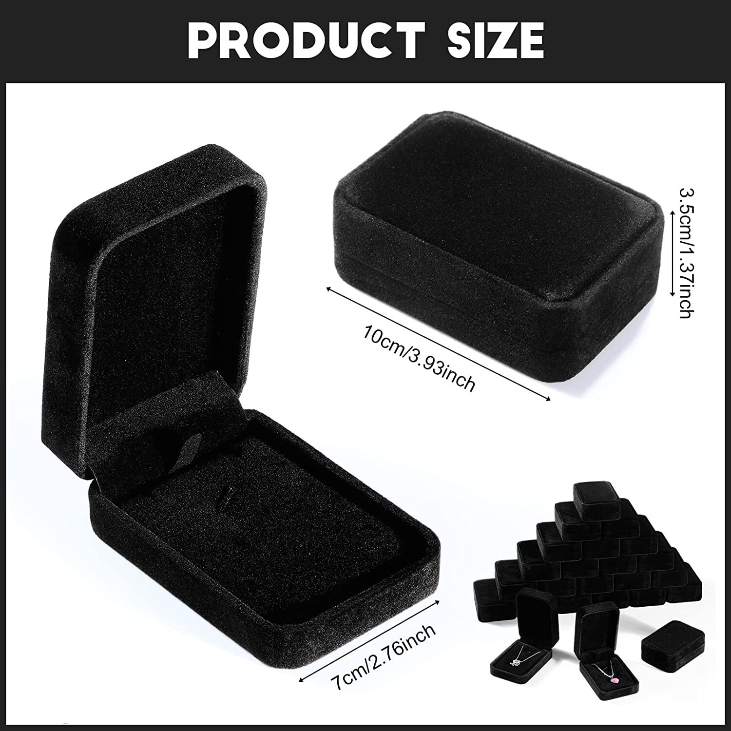 High Quality Black Velvet Necklace Pendant Gift Box Case Jewelry Display Blue US