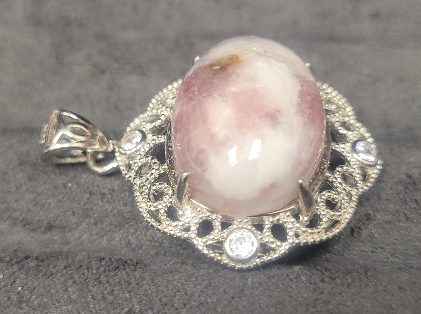 3.6cm by 2.8cm Unicorn Tourmaline Sterling Silver Pendant