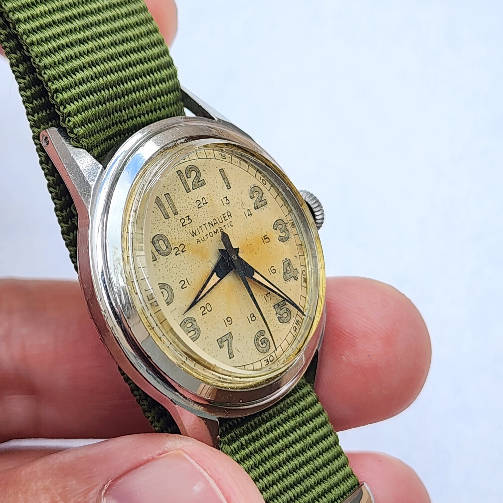 Vintage 1940’s Wittnauer Automatic Bumper WWII Military 33mm Men’s Watch