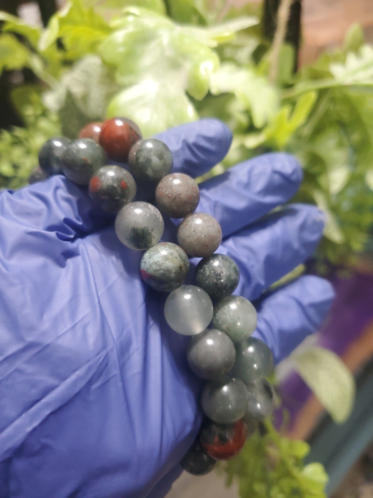 African‎ blood stone 10.8mm Bead bracelet 7″ Wrist Size