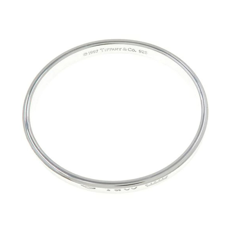 Tiffany & Co. 1837 Bangle Bracelet 7.3″ Silver 925 Auth #3372