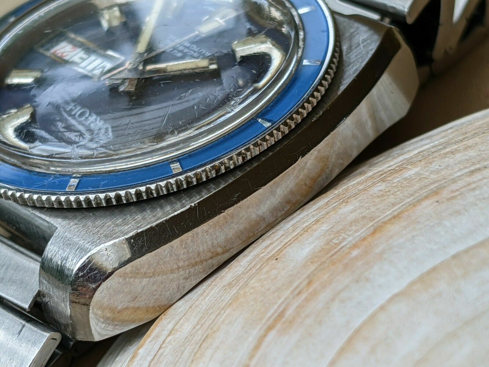 Vintage 1970’s Aureole 20 ATM Diver w/Blue Dial,Patina,All SS Case,AS 1906 Mvmt