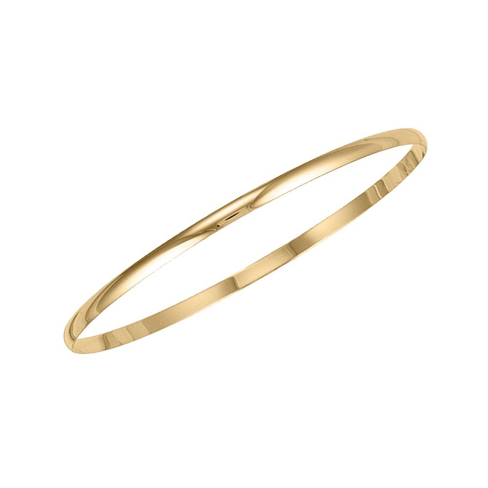 Slave Bangle 9ct Yellow Gold 3mm D Shaped Womens Jewellery