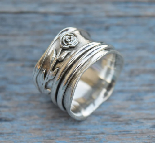 Solid 925 Sterling Spinner Band & Statement Ring Handmade Jewelry Ring All Size