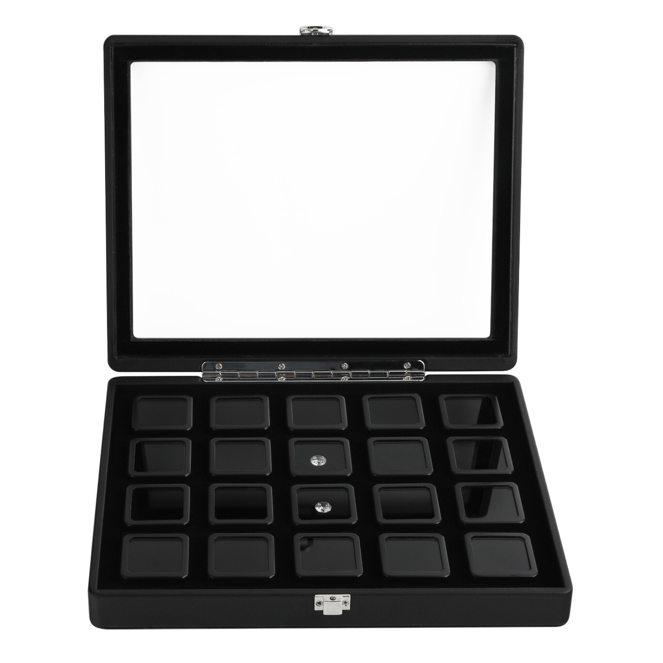 GemTrue Lockable Diamond Box Set with Viewing Window Reversible Cushion