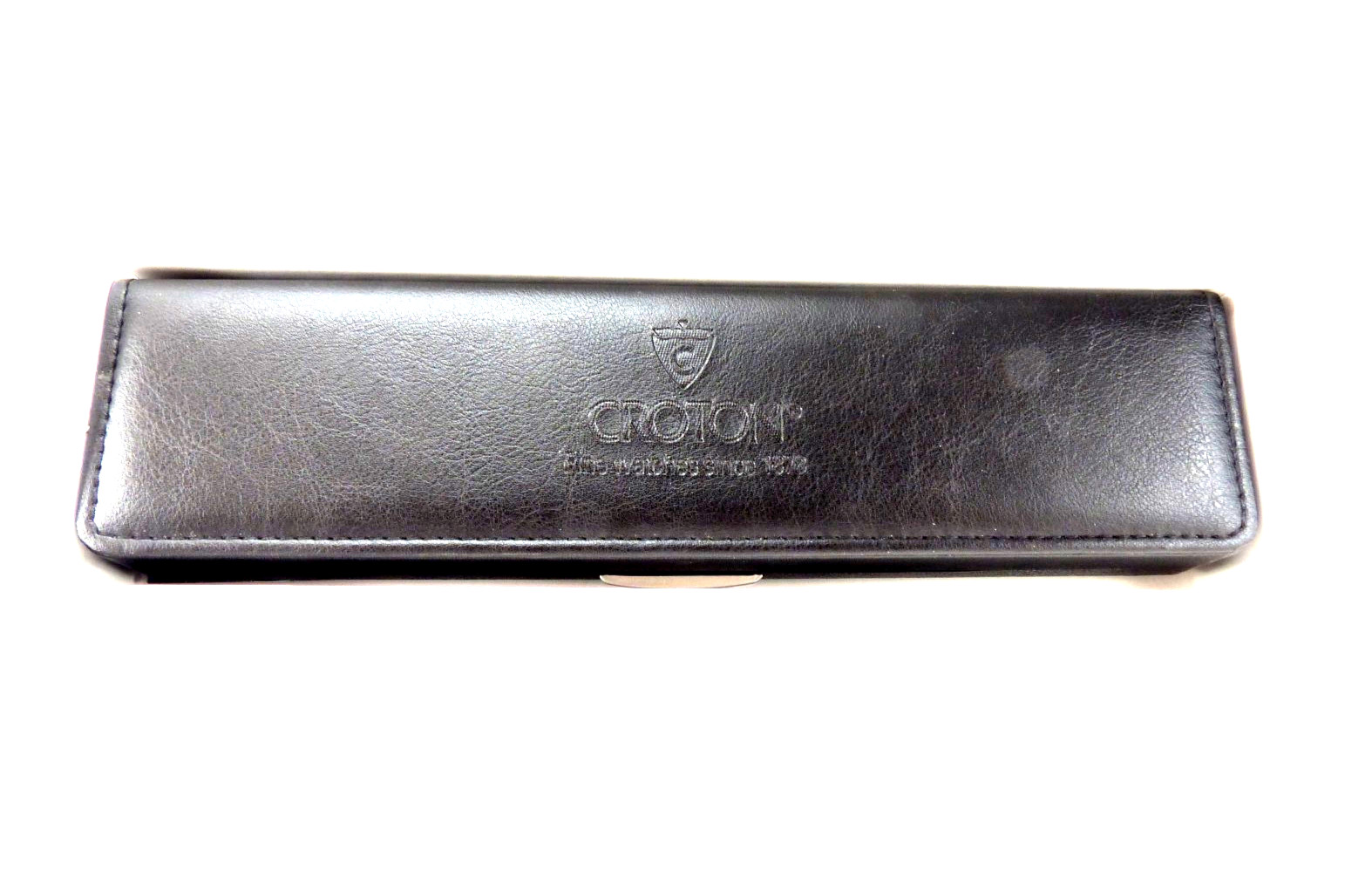 MEN’S CROTON WATCH Black and Gold with Black Leather Band