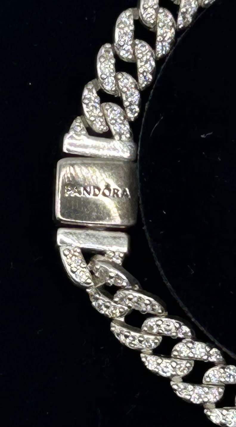 Pandora Timeless Pavé Cuban Chain Bracelet 16cm 6.3” 925 ALE CZ 593008C01