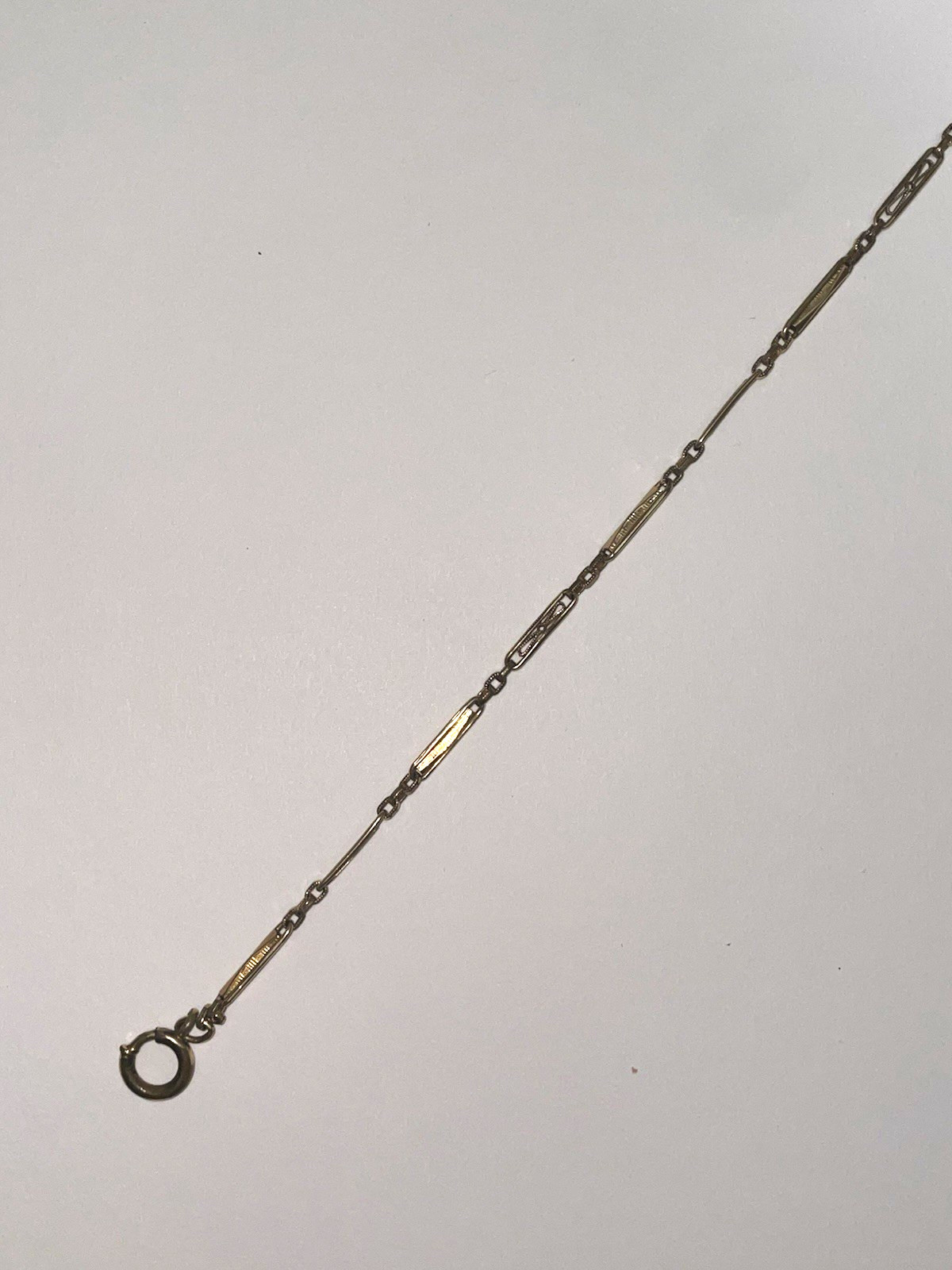 Antique 12K Gold Filled Fancy Link Albert Style Watch Chain Edwardian Art Deco