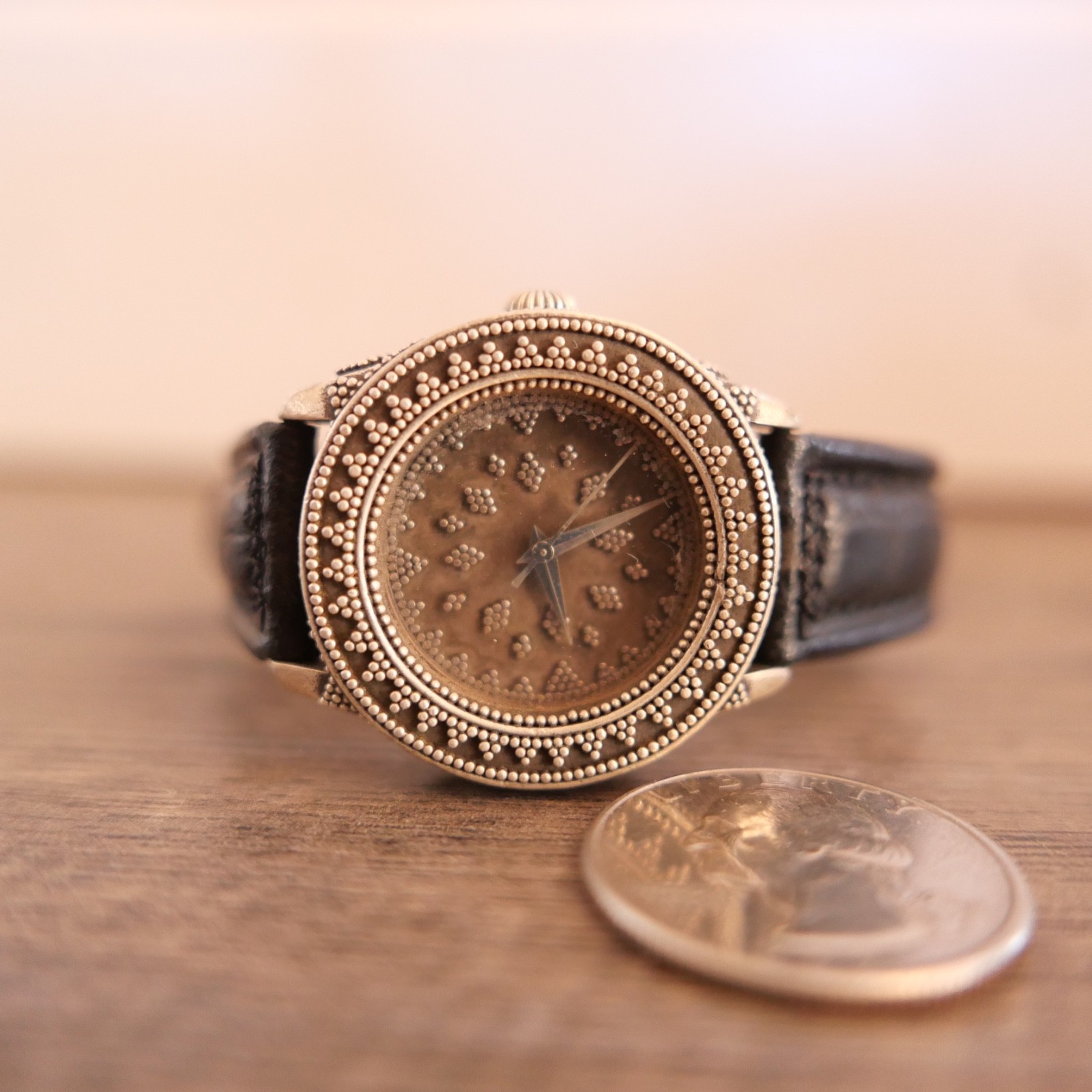 John Hardy by Alfex Sterling 925 Handcrafted Swiss Watch Black Band !!!