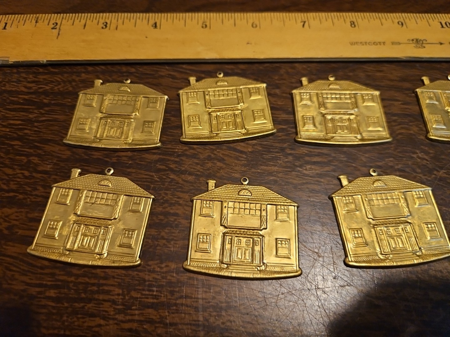 Lot Of 10 Large House MCM France Vintage 60s Brass Stampings Findings Jewelry