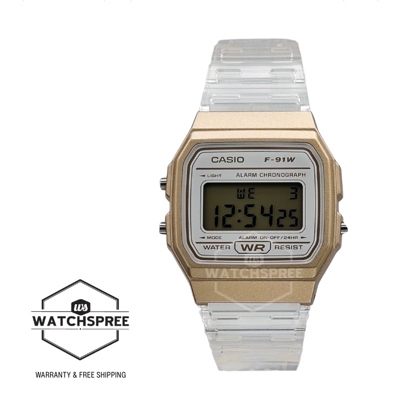 Casio Digital Transparent Resin Band Watch F91WS-7A2 F-91WS-7A2