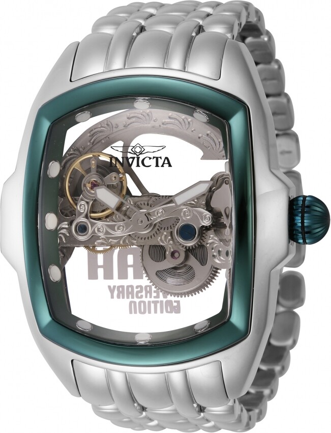 Invicta Men’s Lupah Stainless Steel Bracelet Automatic Skeleton 50mm Watch 45895