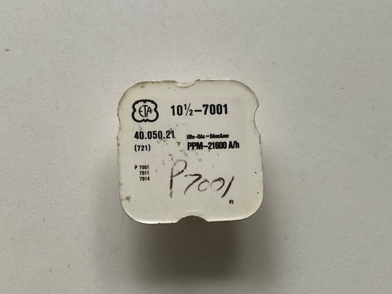 GENUINE BALANCE COMPLETE FOR ETA 7001 IN SEAL PACKET