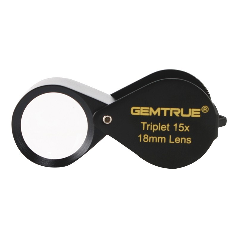 GemTrue 15x 18mm Triplet Diamond Loupe – High Power Gemstone Magnifier