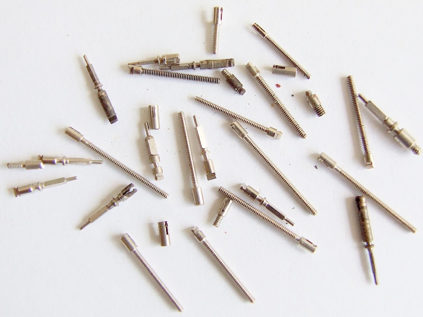 Watchmakers mixed lot of male and female watch stems. Parts
