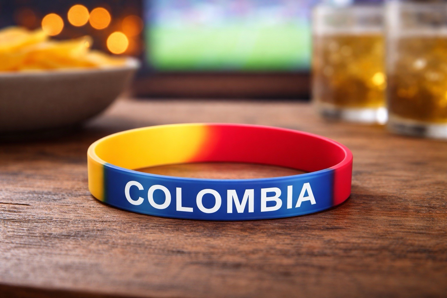 Three (3) Colombia Silicone Wristband Bracelet Rubber – Colombian Flag