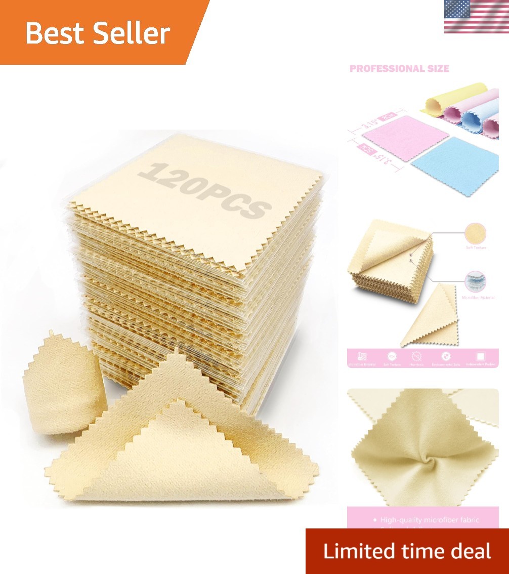 120 PCS Jewelry Cleaning Cloth Jewelry Polishing Cloths Individually Wrapped …