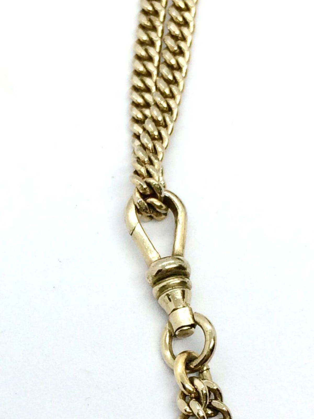 VICTORIAN REVIVAL NECKLACE Adjustable Slider Fob Albert Chain Gold Tone Vintage