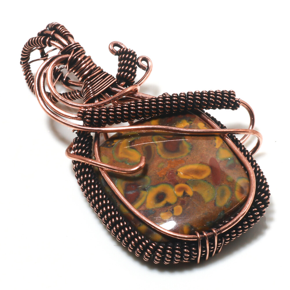 Sulemani Agate Gemstone Wire Warp Copper Jewelry Pendant S 3 “C116