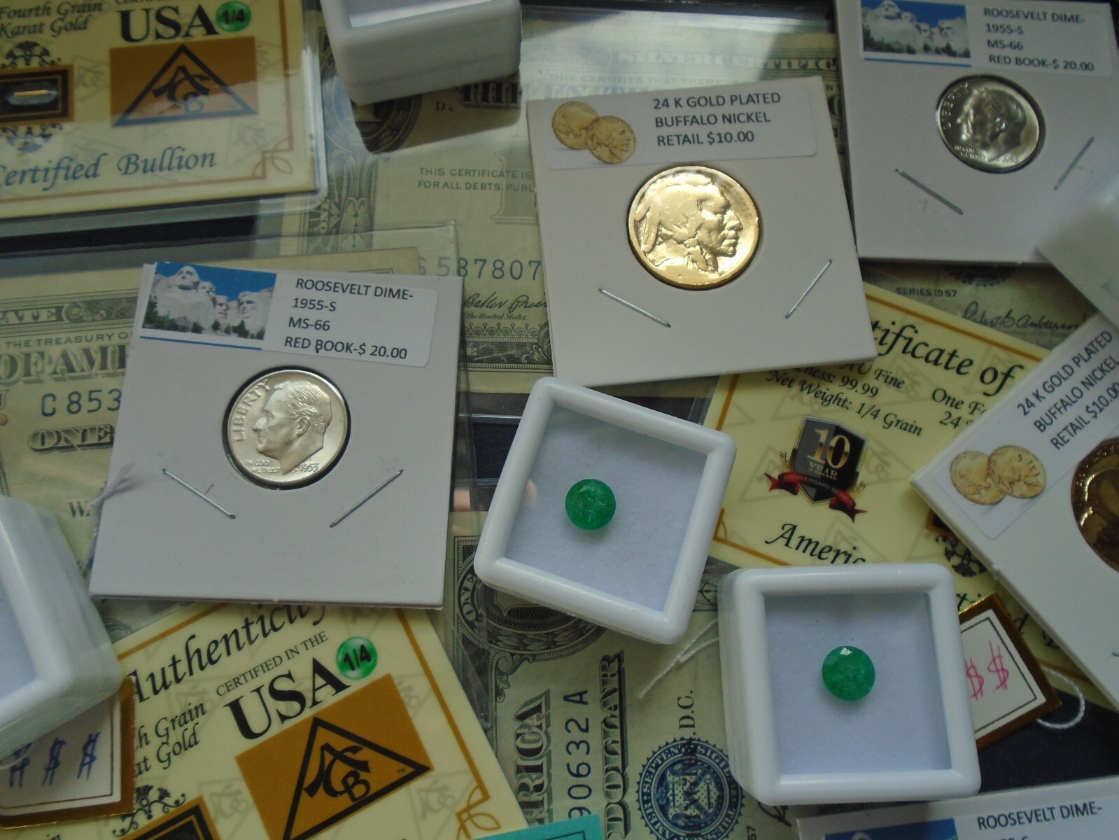 Estate lot Sale US Coins ~ SILVER~GOLD, COINS, EMERALDS- 5 PC. LOTS-INVEST NOW