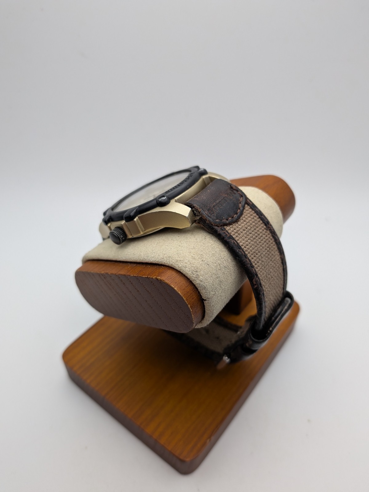 Timex Indiglo Watch Men Silver Black WR 50m Date Brown Beige Strap New Battery