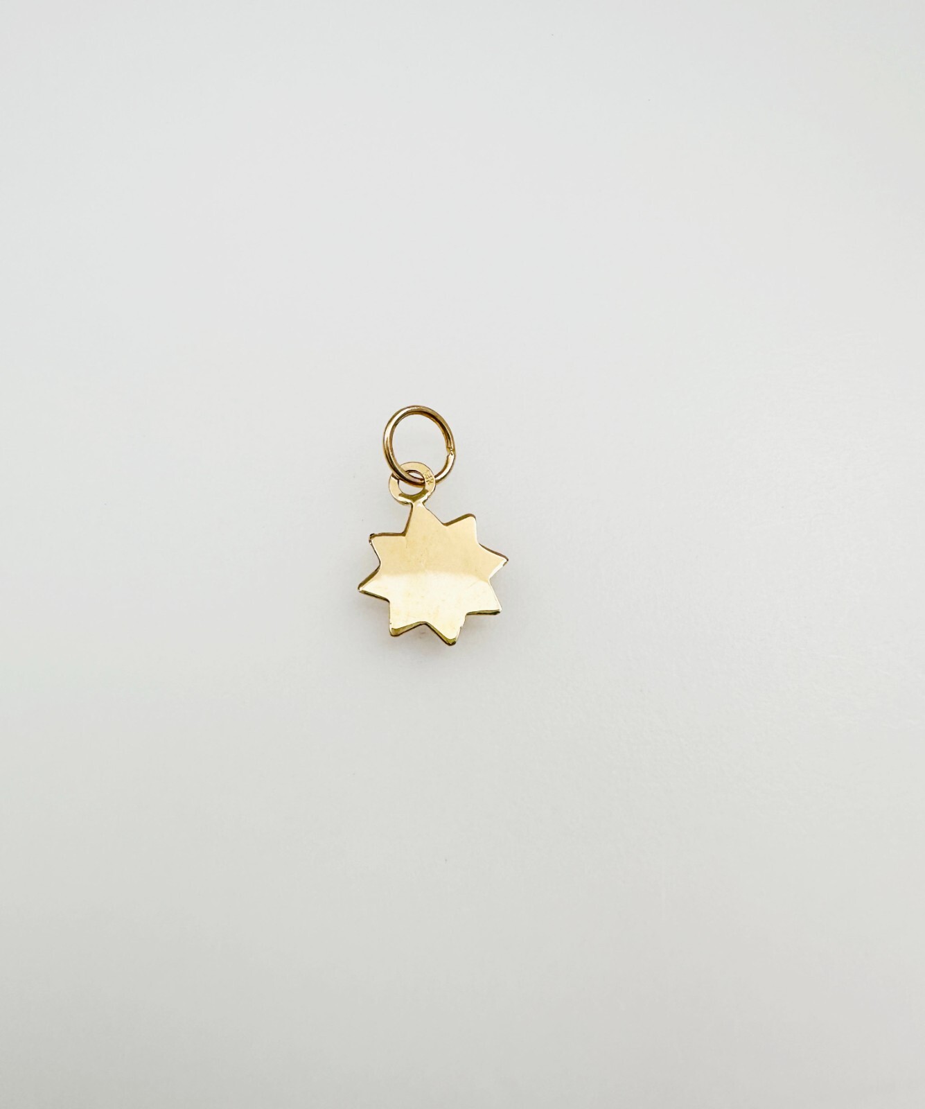 14K Solid Yellow Gold Mini/Petite Celestial Sun Charm Pendant .5x.3″ (13x7mm)