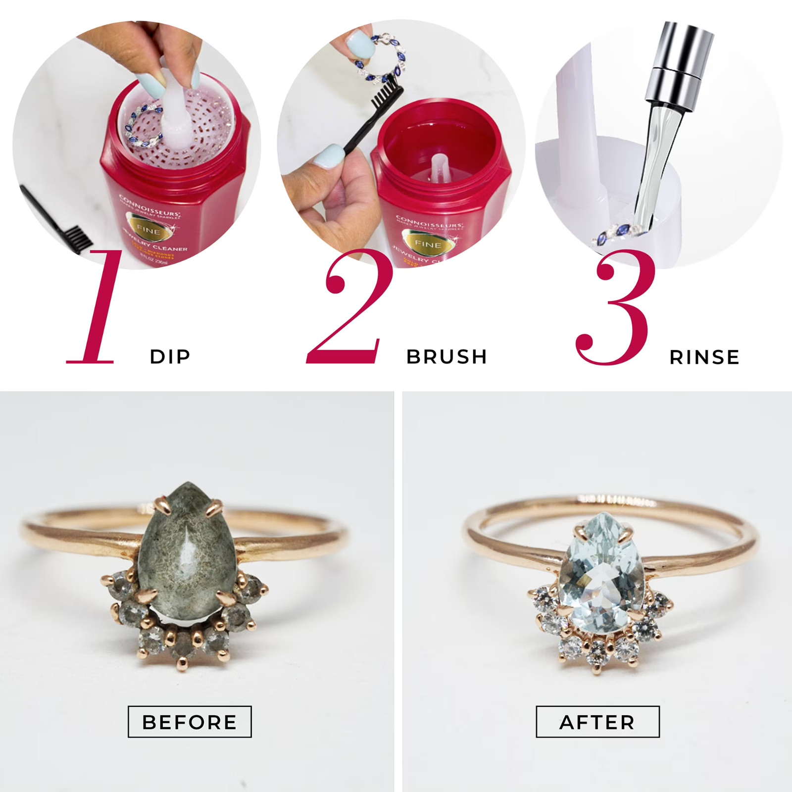Jewelry Cleaner Solution Safely Clean All Jewelry Gold Silver Diamonds Stones