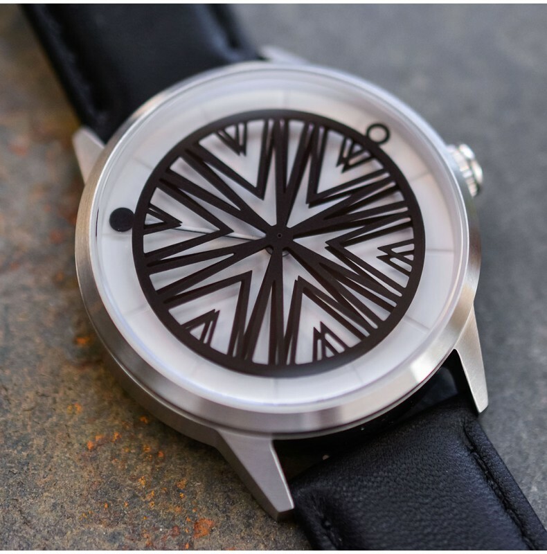 Humism Rhizome Automatic Steel Sapphire White Black Leather Unisex Watch