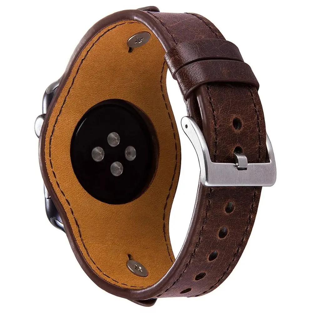 Leather Cuff Bracelet Watch Band Quick Release Strap 38/40/41/42/44/45/49mm Wide