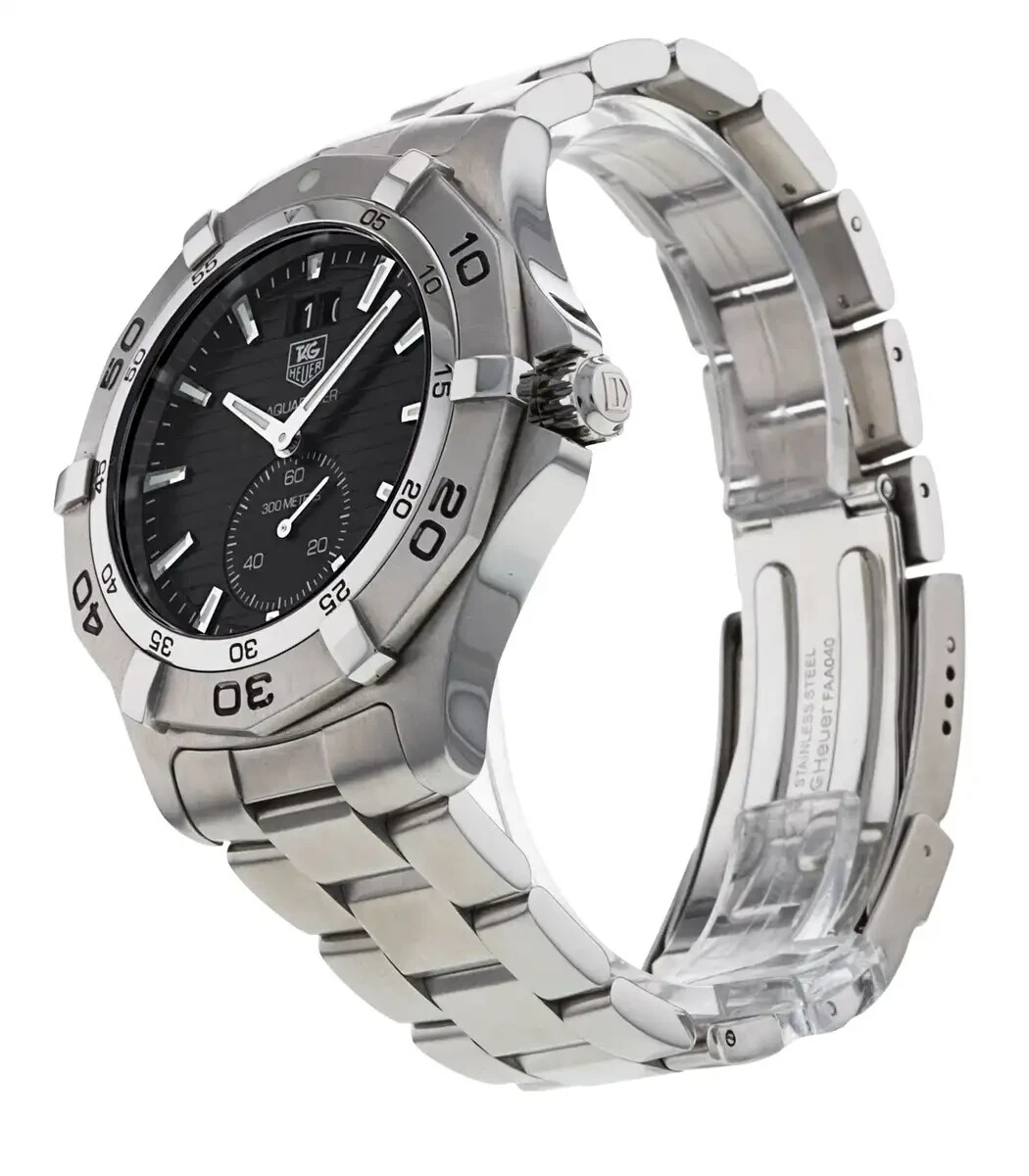 TAG Heuer men black Aquaracer swiss link monza autavia watch 300m WAF1014.BA0822