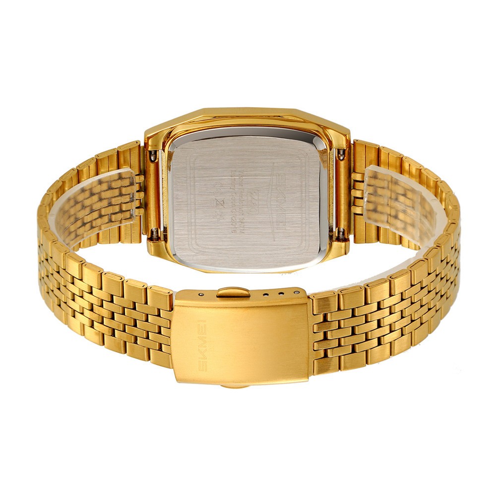 SKMEI Men Rectangle Watch Male Steel Wristwatch Boys Digital LED Display Watches
