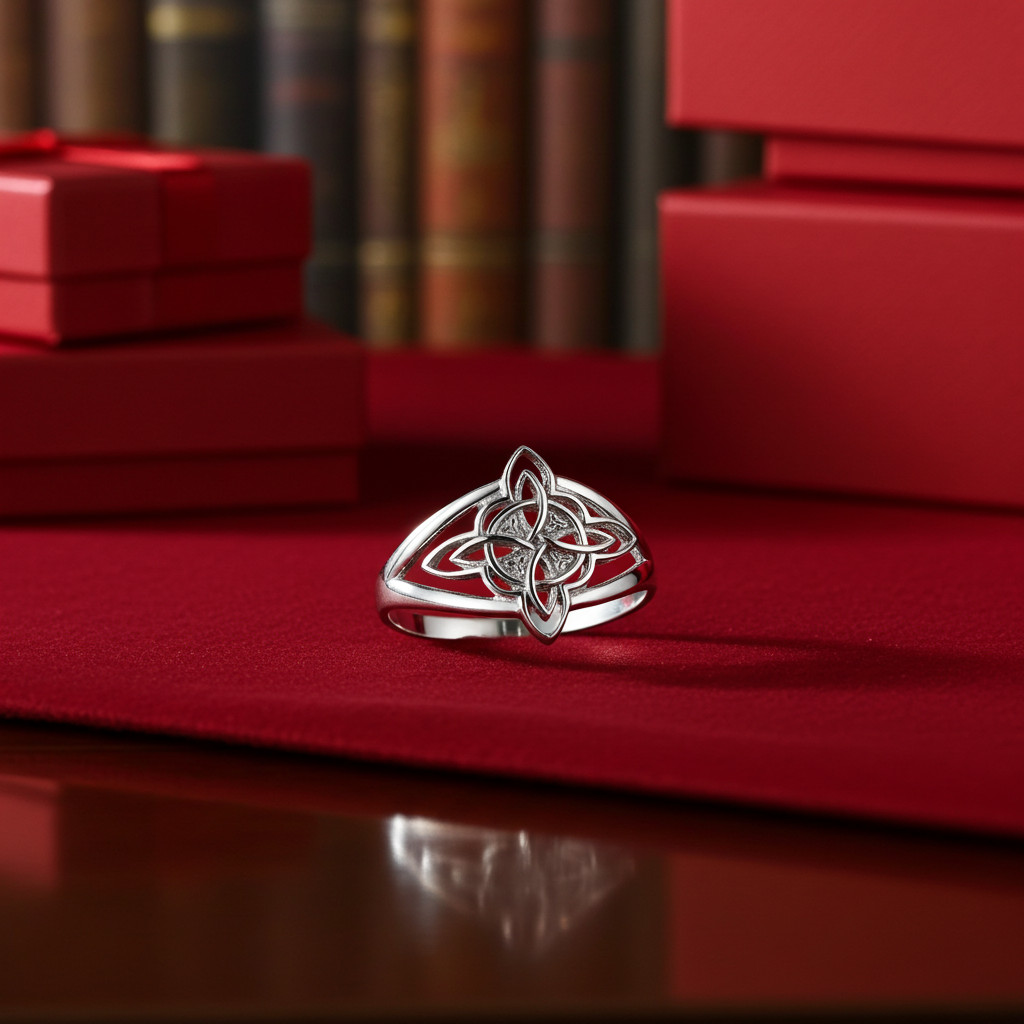 Gold Celtic Trinity Knot Triquetra Ring