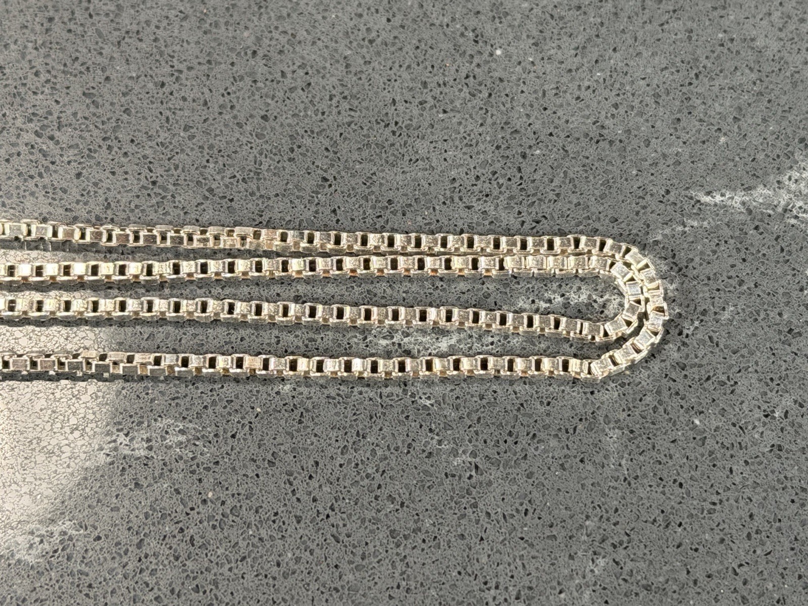 925 Sterling Silver Chain Necklace 1.5mm Box Chain 16 inch 4.47g