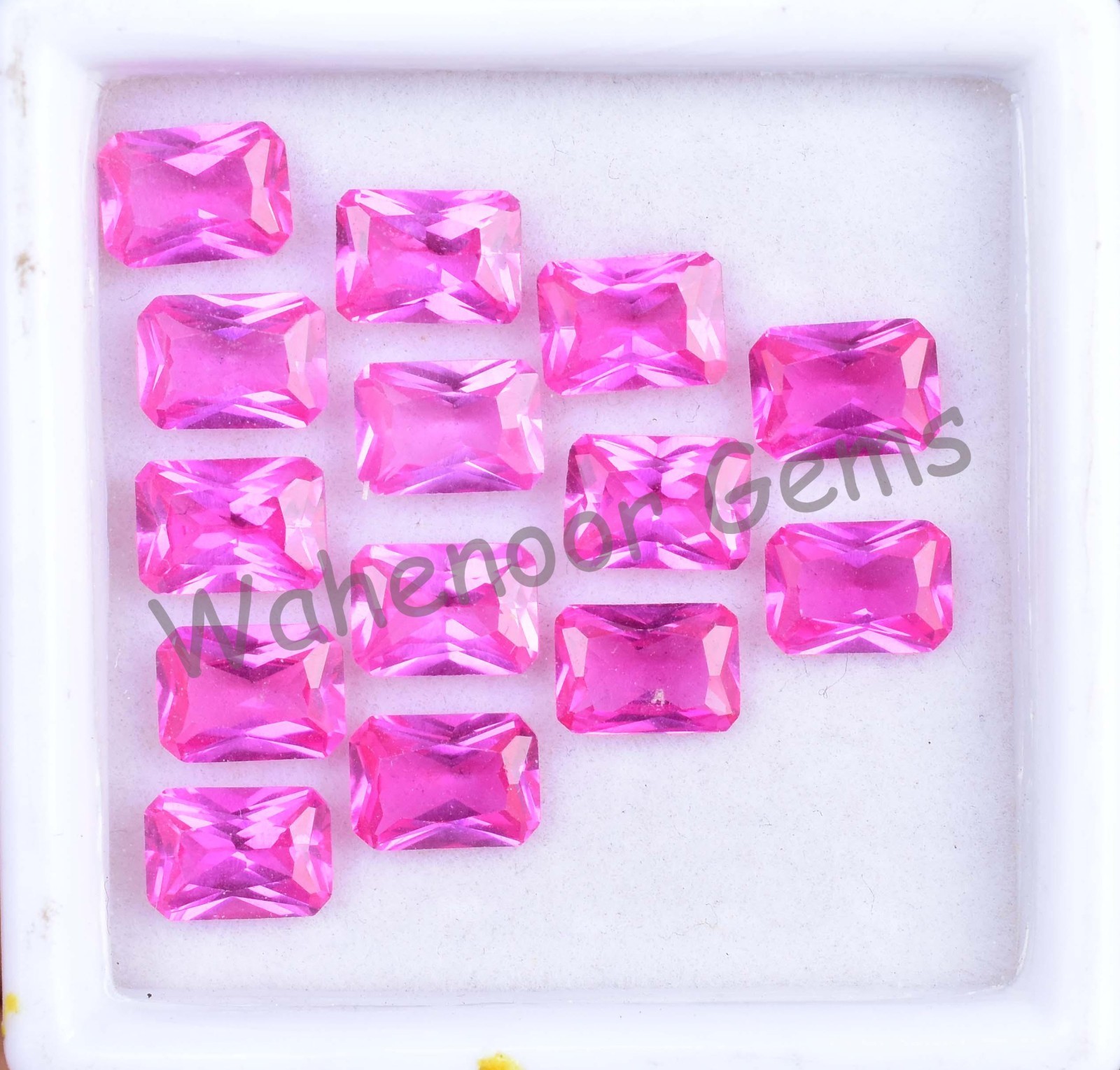 14 Pcs Natural MOGOK Pink Ruby 6.90 mm Emerald Certified AAA+ Loose Gemstone