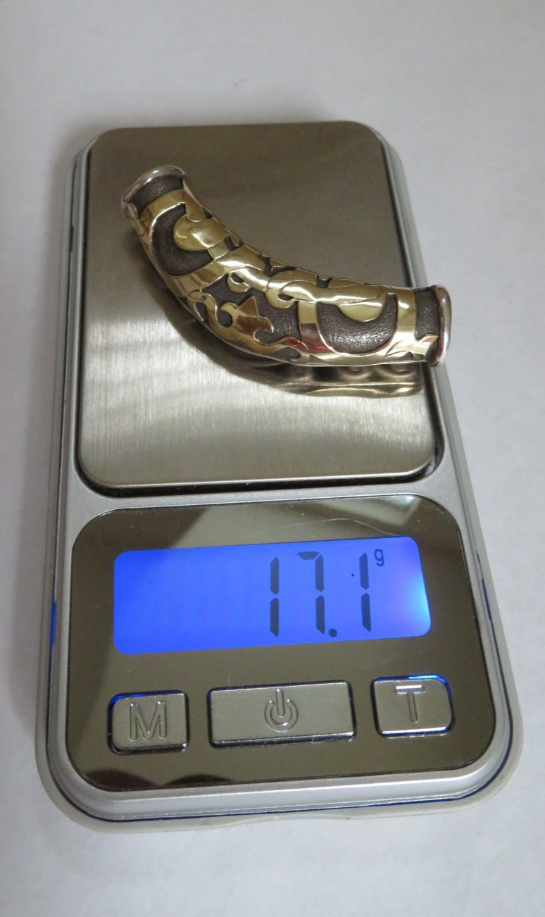 “John Hardy” Sterling Silver & 18k Yellow Gold Dayak Slide/ Enhancer Pendant