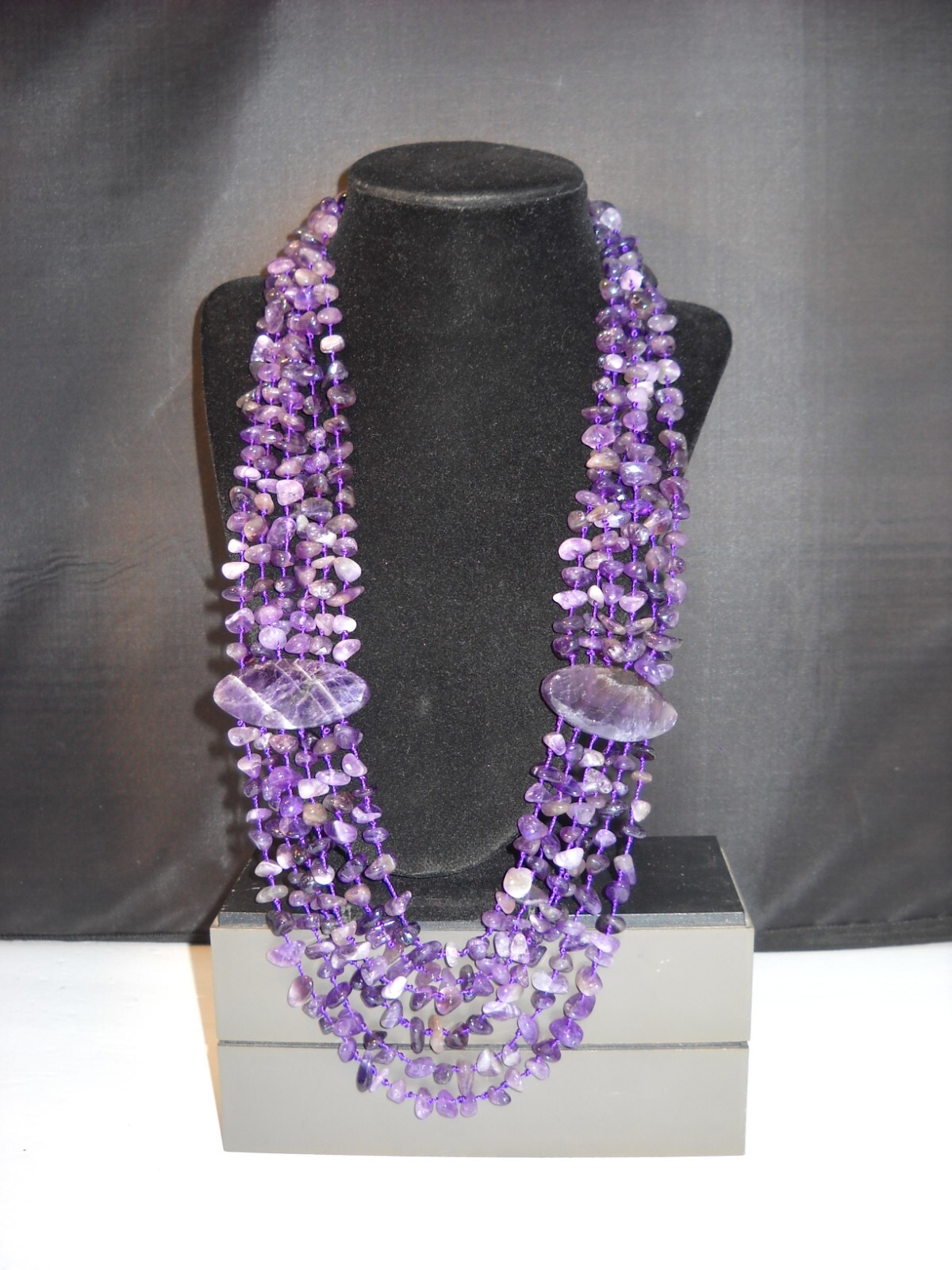 Mine Finds by Jay King Multi-Strand Amethyst Chip Necklace Precious Stone #251