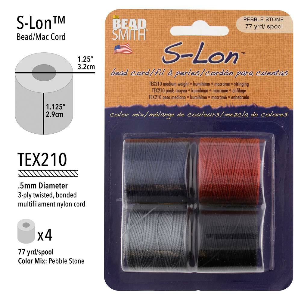 S-Lon Bead Cord .5mm Diameter Pebblestone Mix 28583 (4 spool) Round