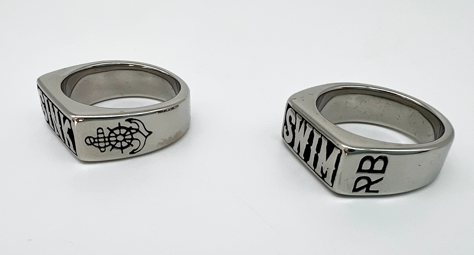 Relentless Betrayal Sink / Swim Ring Boxed Set Word Rings Unisex Size 9 HTF