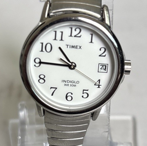 Timex Indigo Watch Women 25mm Case Silver Stretch Band Display(?)