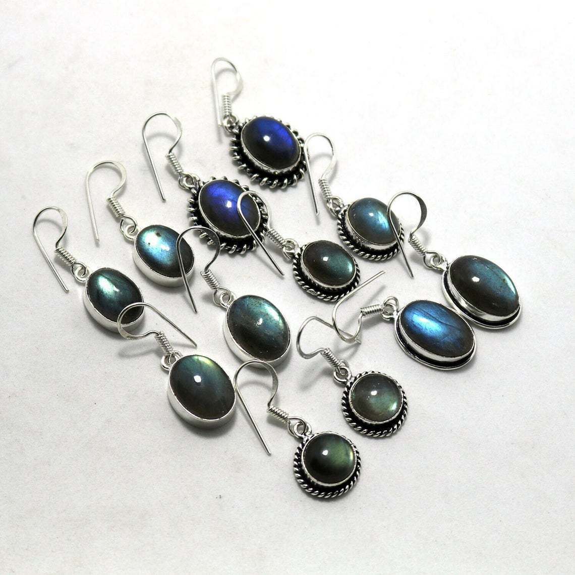 Labradorite Earrings 925 Sterling Silver Earrings Top Quality Anxiety Jewelry~